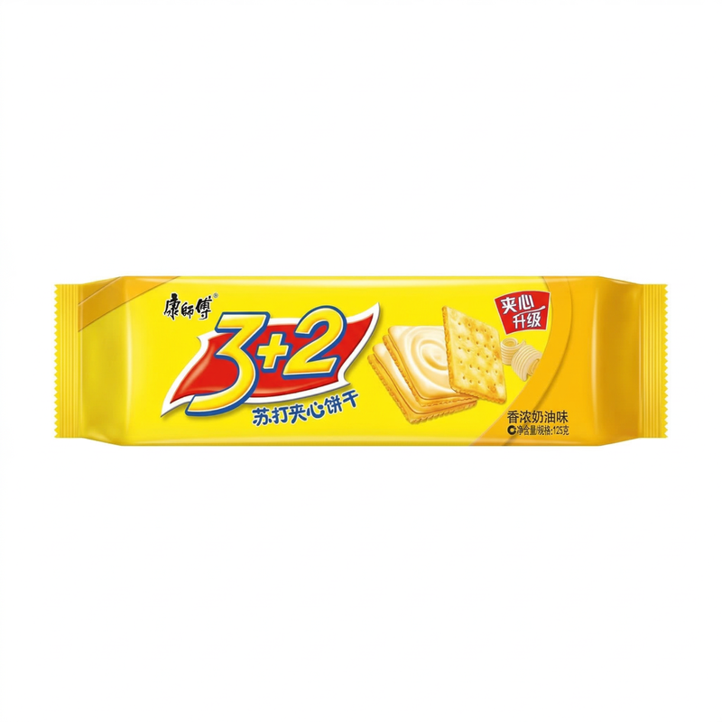3+2 Soda Sandwich Crackers Cream Flavour 125g