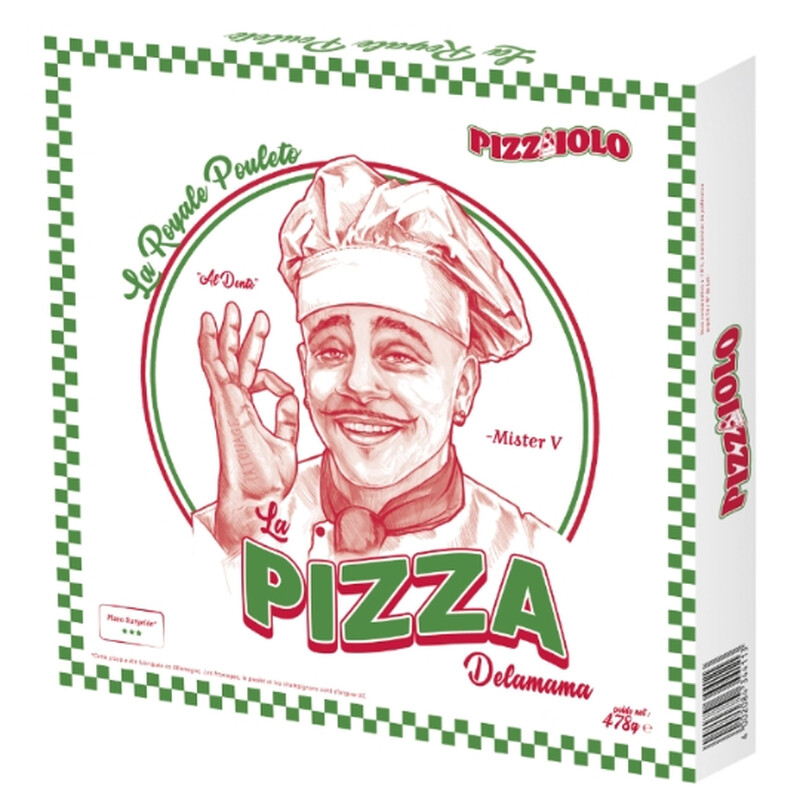 Pizzaiolo la pizza delamana royale pouleto surgelé