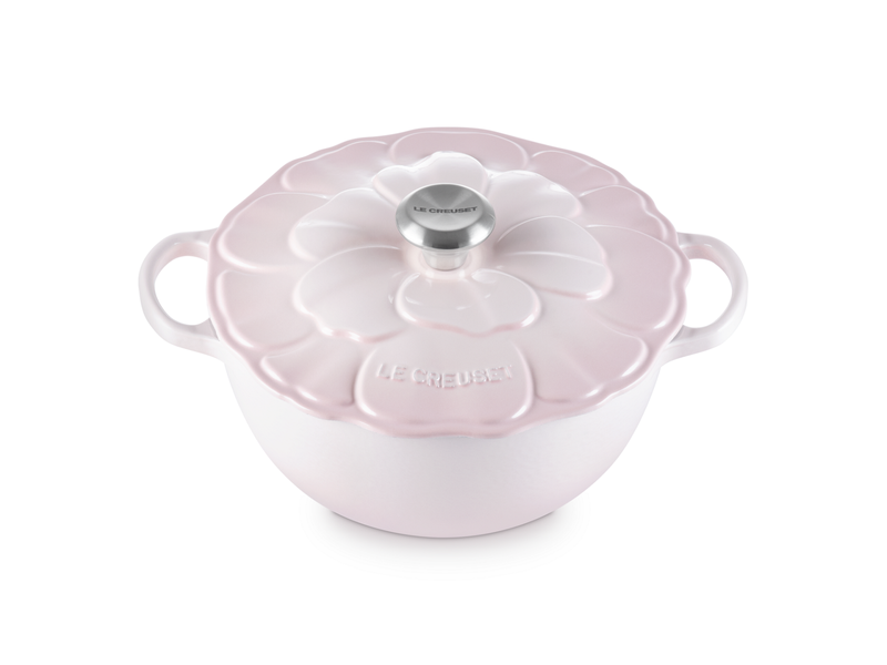 Le Creuset La Marmite Blume aus Gusseisen 26 cm 4,1 L Shell Pink