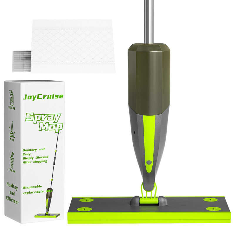 Joycruise Spray Mop with Dry Pads, Grey and Green