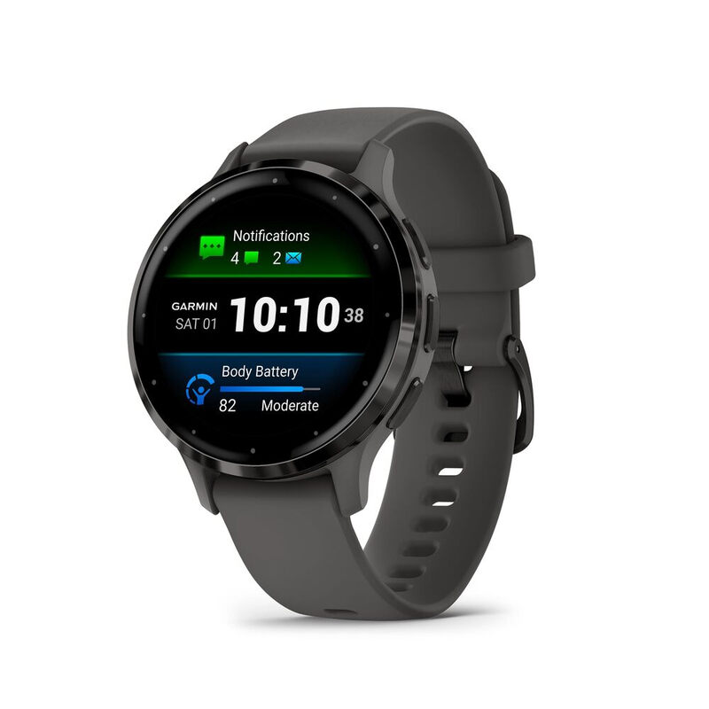 GARMIN Smartwatch Venu 3S, Kieselgrau, 41 mm Sport Fitness Watch mit Gesundheitstracking, GPS und Smartphone Funktionen