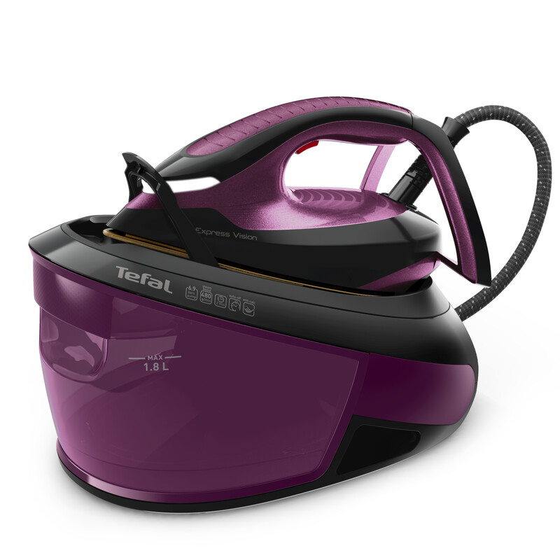 Express Vision Steam Generator Iron, 1.8L Water Tank, 2800W, Black & Purple - SV8154G