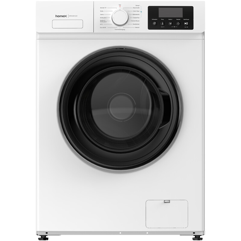homeX WF812W1A-W Waschmaschine 8 kg, 1200 U/min, Frontlader, Dampffunktion, Inverter-Motor, Energieklasse A