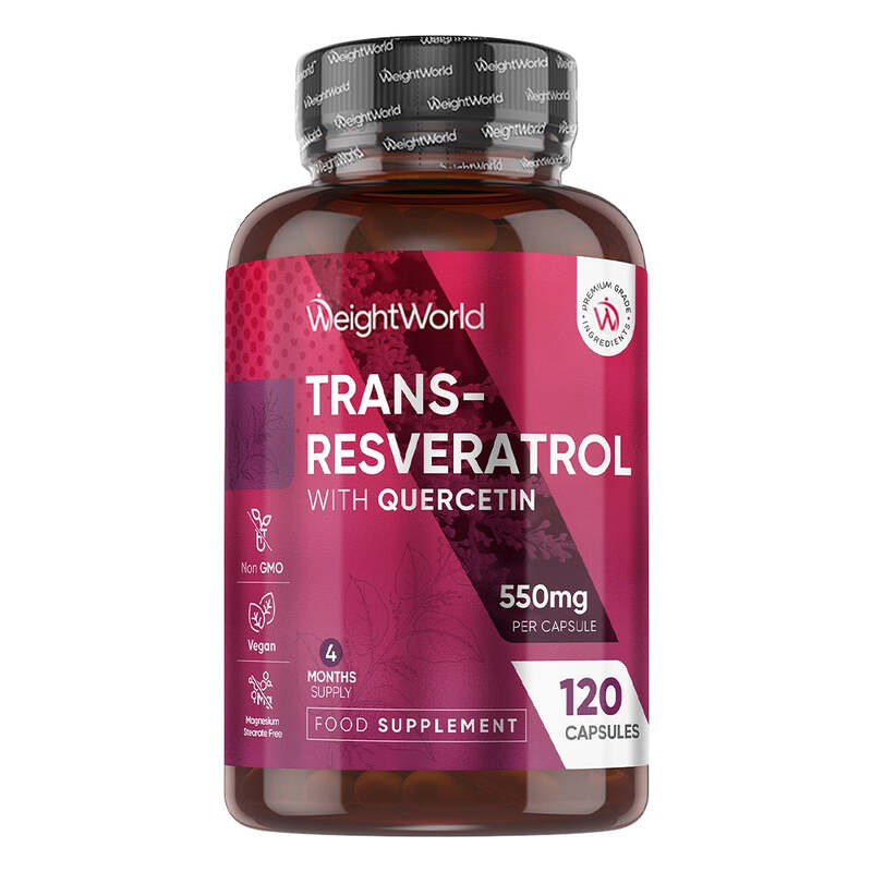 WeightWorld Trans-Resveratrol mit Quercetin 550 mg 120 Kapseln