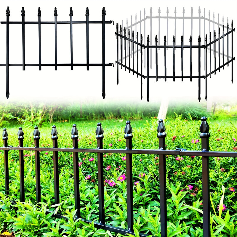 Metal Decorative Garden Fence 57cm Wide x 45cm High 5PCS