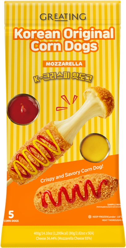 Wang H-Cook Korean Original Corn Dogs Crispy Mozzarella 400G 韩式热狗（芝士）
