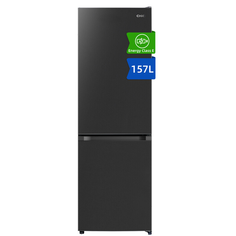 CHiQ JKR157LBE 47cm Wide 144cm Tall Freestanding Fridge Freezer - Low Frost - 157L - Black - E Rated