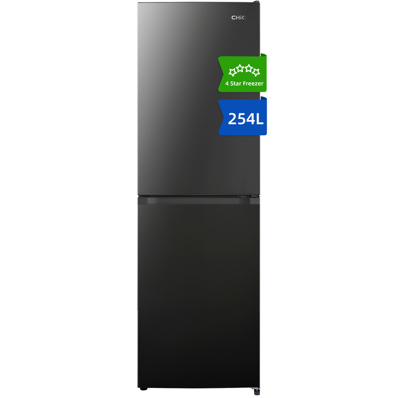JKR254LBE 54cm Wide 176cm Tall Black Low Frost Freestanding Fridge Freezer - 254L - E