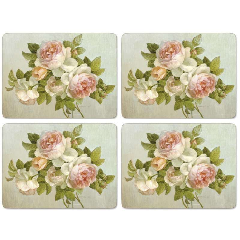 Antique Rose Set of 4 Large Placemats