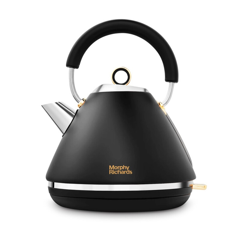 Accents Gold Pyramid Traditional Kettle, Rapid Boil, 1.5L, Black - 102047