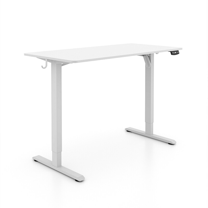 ochama Electric Standing Desk - Height Adjustable Desk, 70kg Load-bearing Capacity Sit Stand Desk, Instant Operation, Durable Steel Panel with Aluminum Alloy Rods - For Home/Office, Computer/Study/Working Desk - White, 120*60 cm