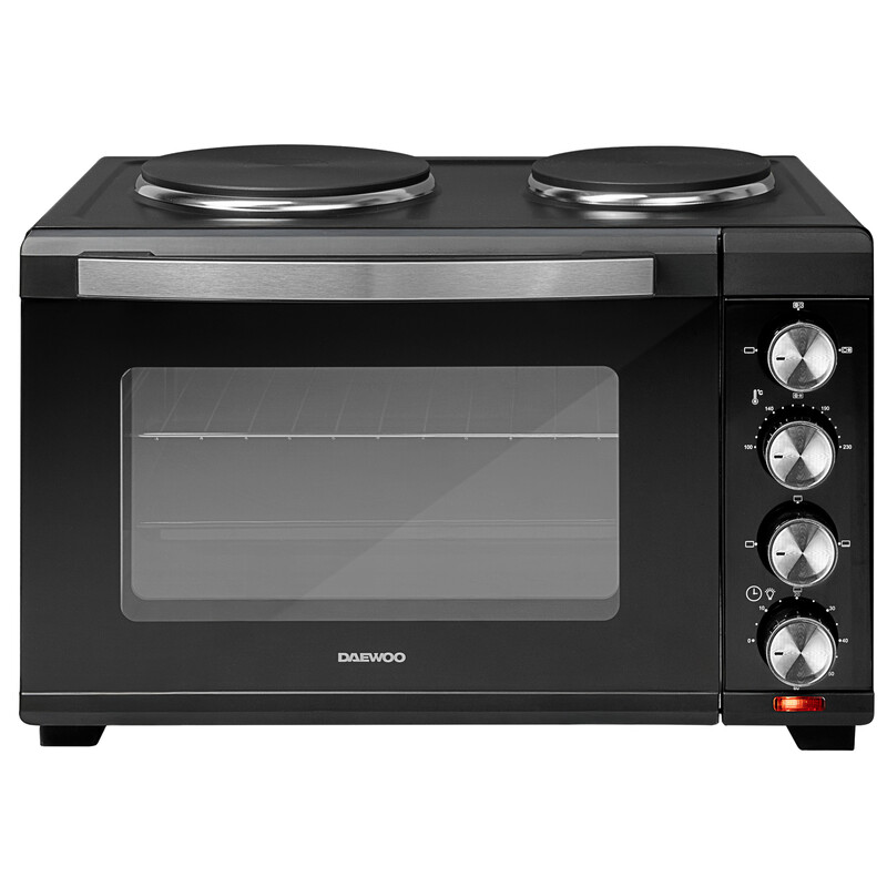 Electric Oven with Hot Plates - 3000W, 32L, Countertop, Dual Hotplate, Space-Saving,