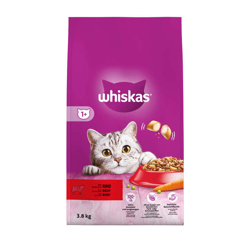 Whiskas Droog Rund 1+ 3,8 kg