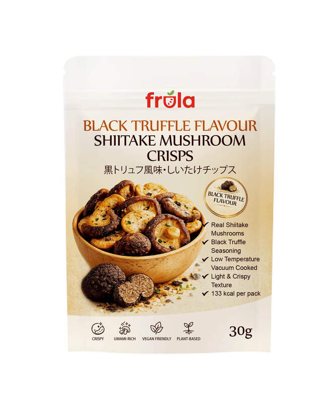 Black Frula Vegetable Crisps Truffle Flavour Shiitake Mushroom Crisps 30G