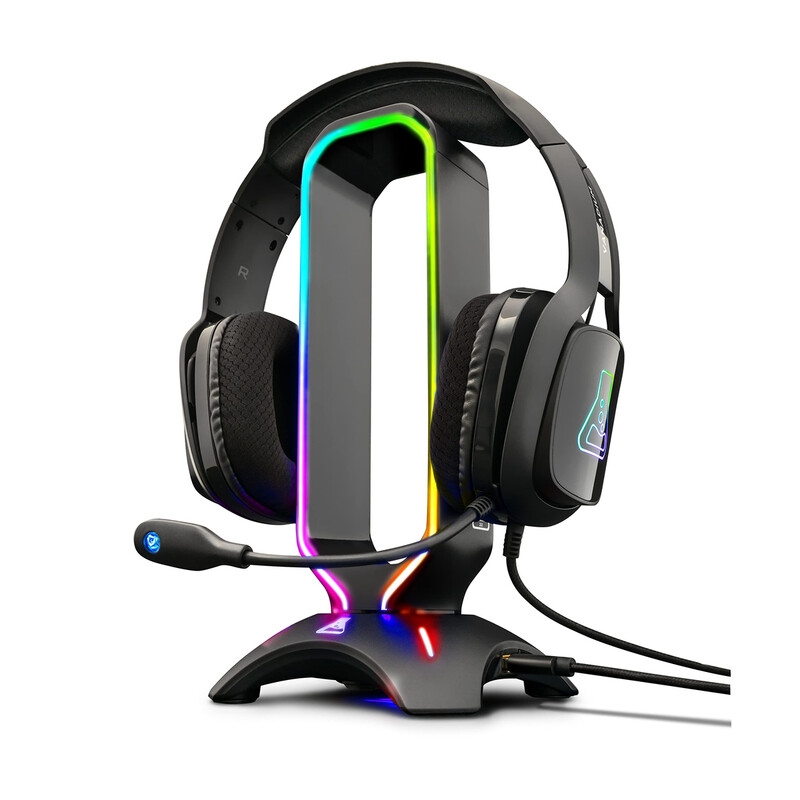 The G-LAB K-STAND-RADON Gaming-Ständer für Headset - RGB - 2 USB-Hub - Schwarz
