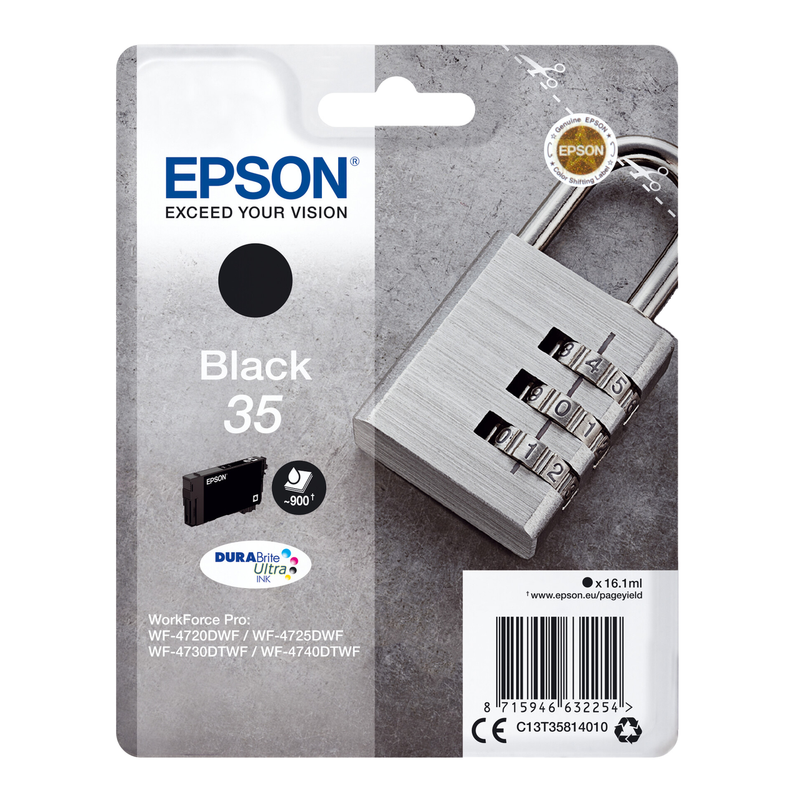 Epson Padlock enkelverpakking zwart 35 DURABrite Ultra inkt