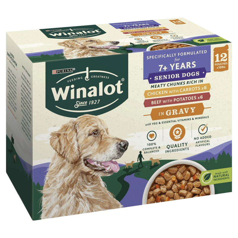 Senior Dog Food Pouches Mixed in Gravy 12x100g