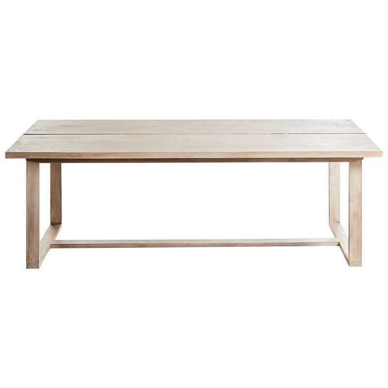 Beliani 230 x 100 cm, elegantes Hellbeige, Gartentisch aus Akazienholz AZZANELLO, Gartentisch für Familienessen und Gartenpartys