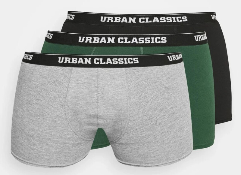 Urban Classics Boxershorties 3-pack ondergoed/broeken - grijs/donkergroen/zwart - maat L