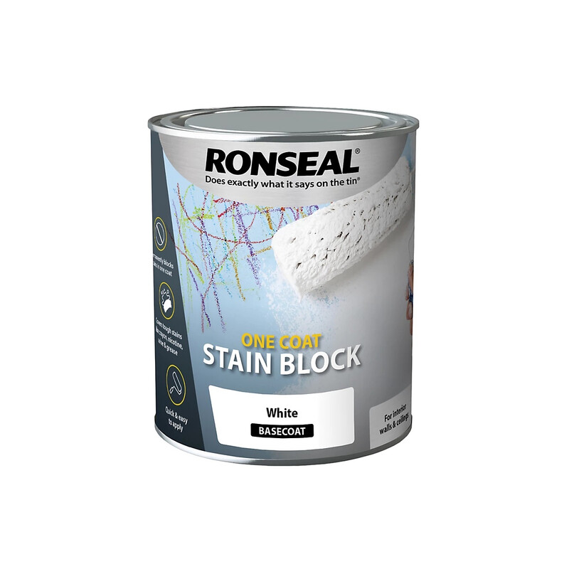 Ronseal One Coat Stain Block - White – 750ml
