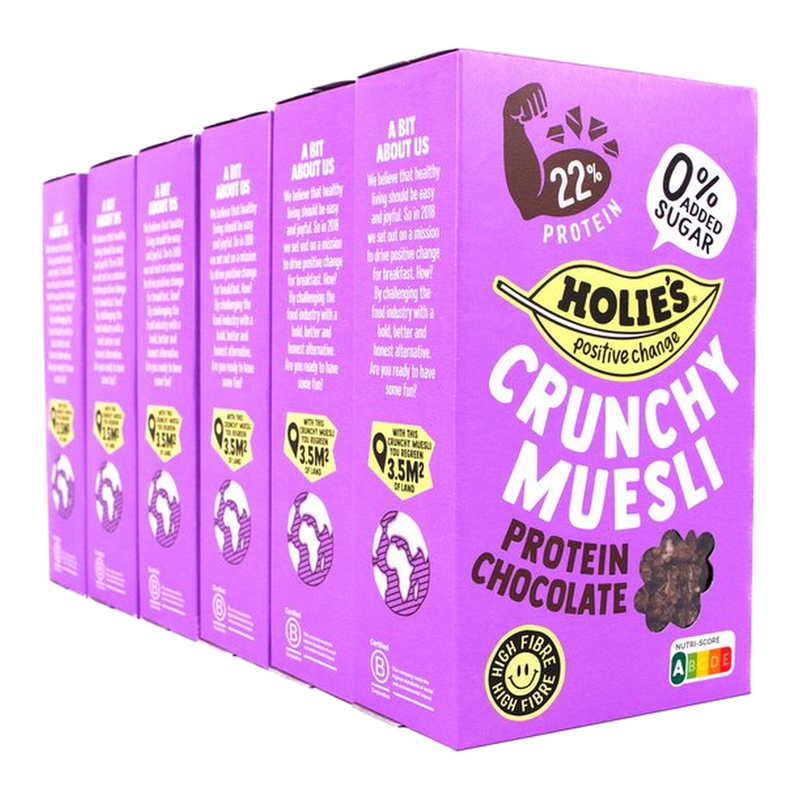 Holie's krokante proteïnemuesli chocolade - 6 x 400 g