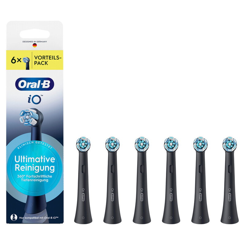 Oral-B iO Ersatzbürsten Ultimate Clean: 6er-Pack mit Tuft-in-Tuft & CrissCross Borsten für gründliche Reinigung und Kompatibilität mit iO …