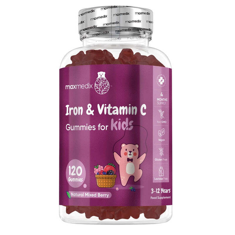 maxmedix Eisen- und Vitamin-C-Bonbons für Kinder, 120 Stück