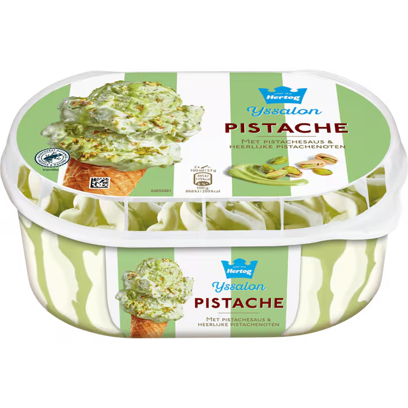 Hertog IJssalon IJs Pistache 825 ml
