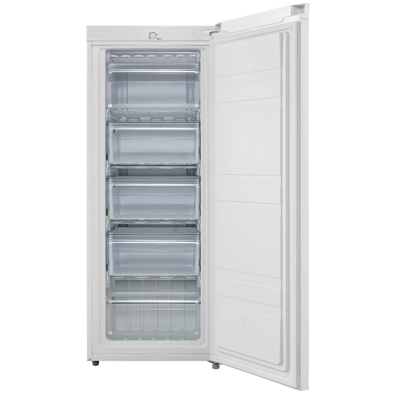 COMFEE' RCU160WH2UK(E) 160 Litre Freestanding Tall Freezer, Upright Freezer, Adjustable Thermostat, Reversible Door, 4 Star Freezing, White [Energy Class E]