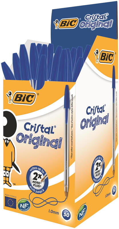Cristal Original Medium Ballpoint Pen Blue， Pack of 50