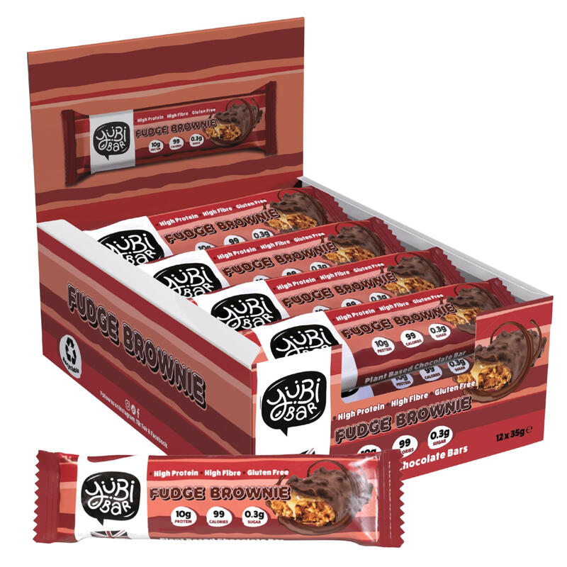 YuBi Protein Bars Fudge Brownie Flavour Multipack - 12 x 35 g