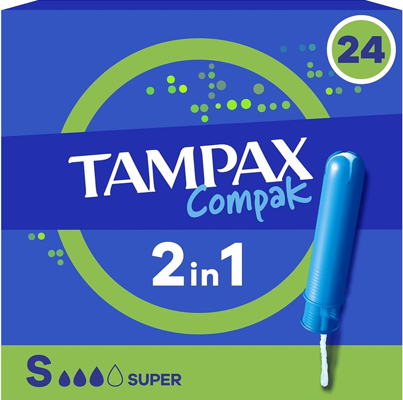 TAMPAX Compak Super - Tampons Avec Applicateur - 24 Unités
