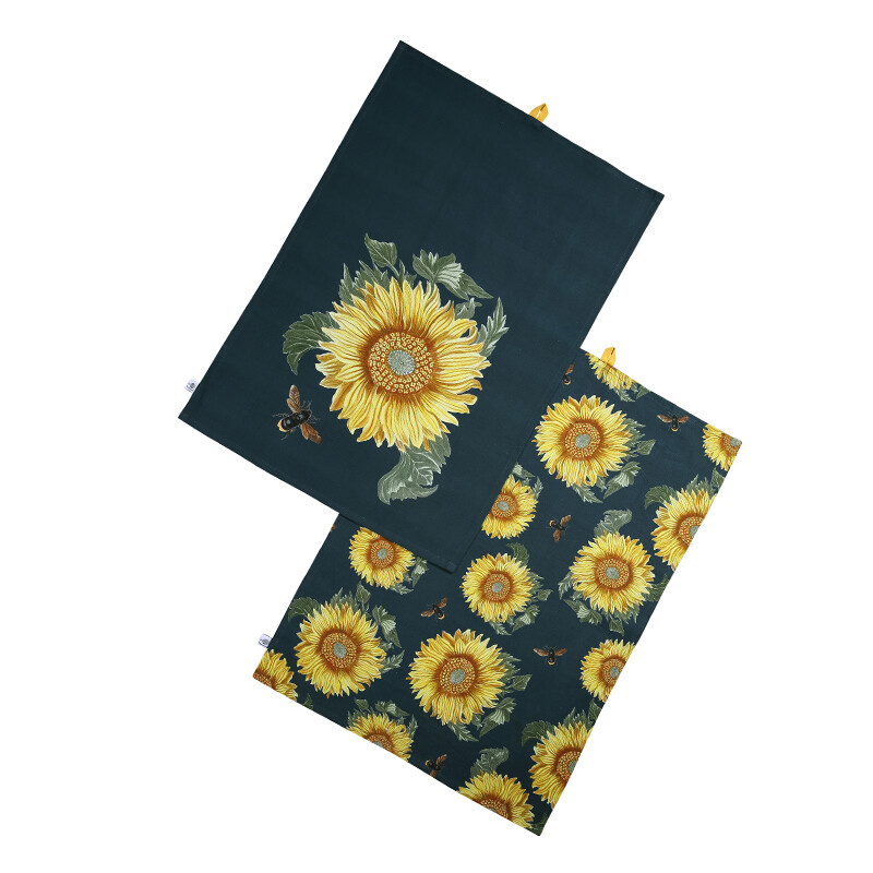 by Dexam Tea Towels Sunflower Navy/Yellow 2pcs