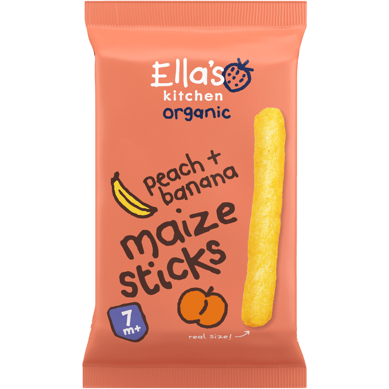 Ella's Kitchen Dès 7 mois Soufflés de maïs pêche + banane 16 g