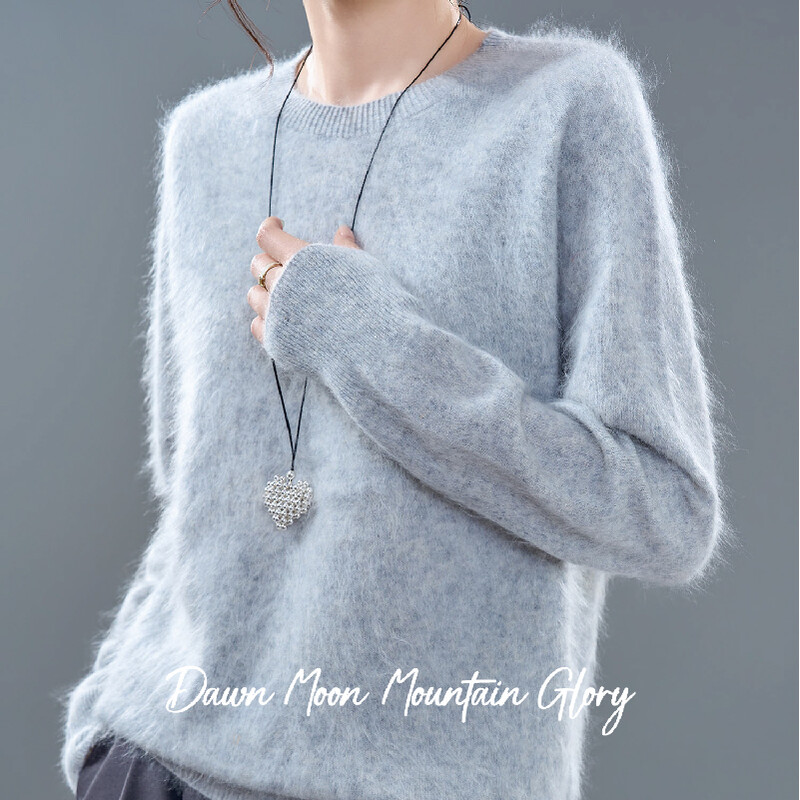Fleece-Schafwolle-Pullover 5 % Kaschmir / 90 % Importierter feiner Merino-Schafwolle aus Australien / 5 % (Mullseide + Sibirischer …