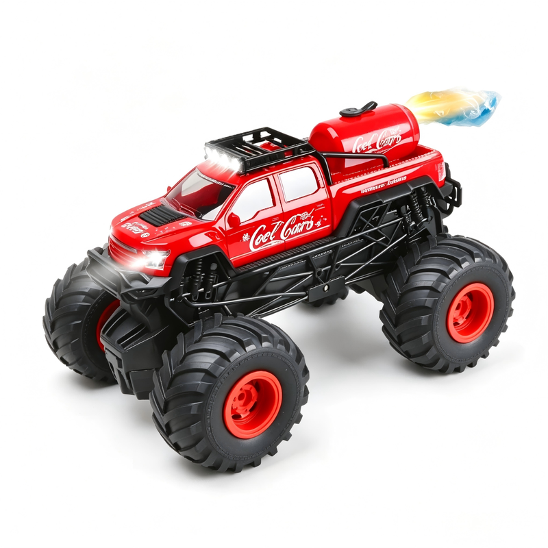 Crashbestendig 1:12 Afstandsbestuurbare Stuntauto - 2,4 GHz Hoge Snelheid Off-Road Speelgoed met Gesimuleerde Rook & LED-Verlichting, USB Oplaadbaar voor Kinderen