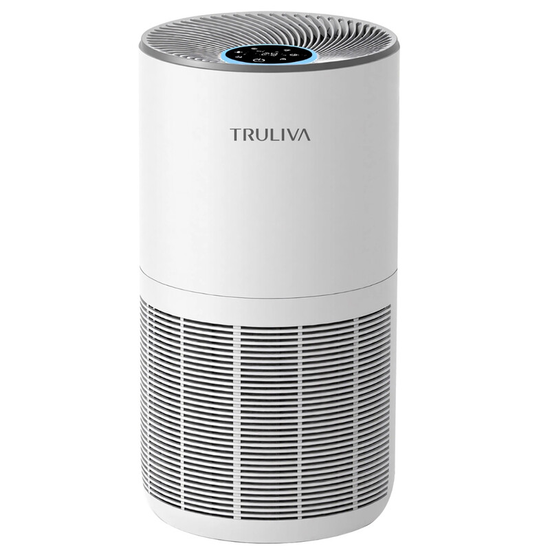 TRULIVA H13 HEPA-luchtreiniger, CADR 450 m³/u, 360° luchtcirculatie voor de hele kamer, 24 u timer, verwijdert geuren en huidschilfers van huisdieren, allergenen, PM2,5, rook, pollen, mijten