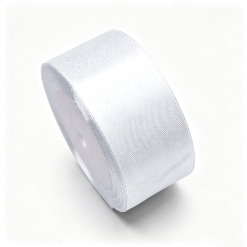 2 stuks satijngeschenkriem, 22 m, 40 mm breed, witte riem voor bruiloft, knutselwerk en cadeauverpakking, bruiloftsdecoratie (wit) en bloemstukken, stijl A
