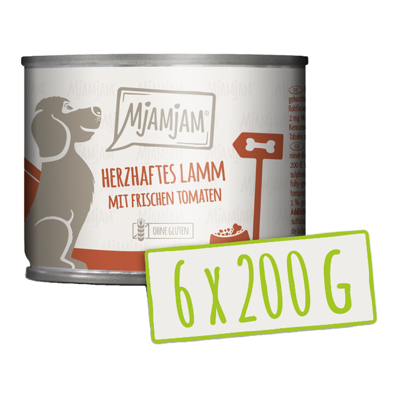 MjAMjAM - Hartig lam met gekookte rijst, verse tomaten en chiazaad 6 x 200 g
