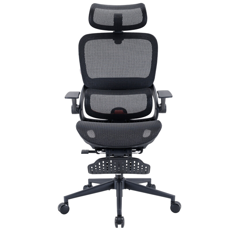 SIHOO B100JT Office Chair with Footrest, Comfy Ergonomic Office Chair, Computer Chair with Adaptive Lumbar Support & Wide Headrest, Flip-up Armrests, Swivel Desk Chair for Long Hours, Without Footrest, Black