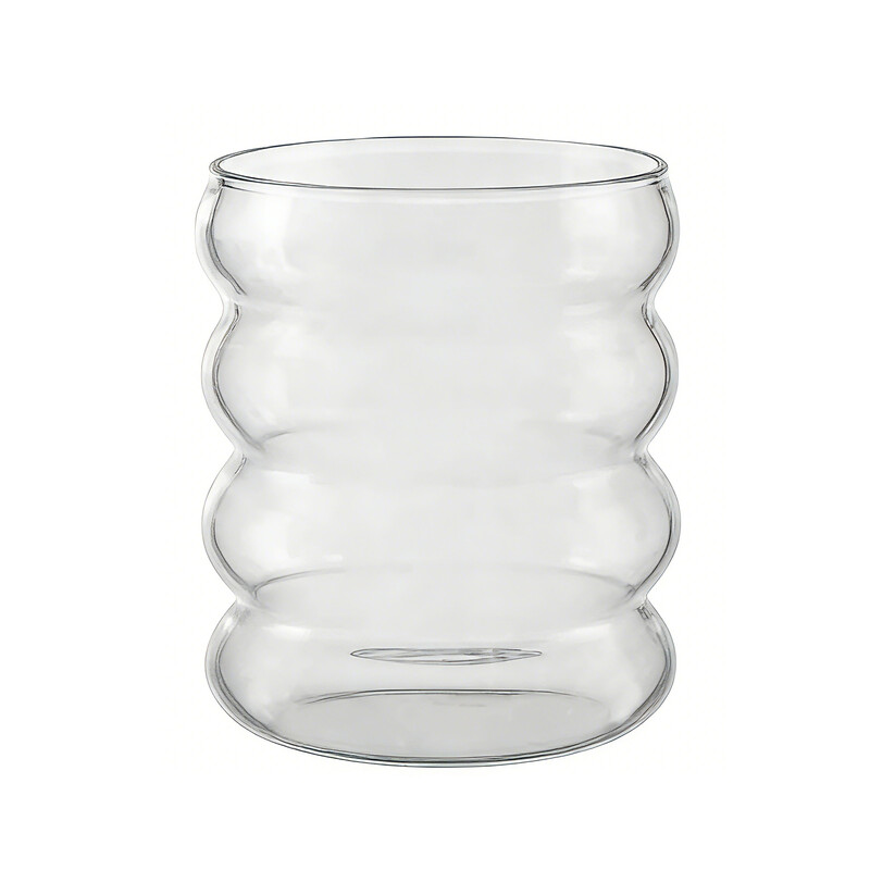 Glass CupBubble Glasses with Straw, Wave Glasses, Tumblers, Glass Cups, Water Glasses