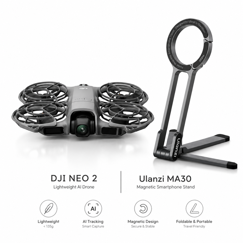 DJI Neo 2 - Drone Only & ULANZI MA30 Magnetic Phone Tripod Stand