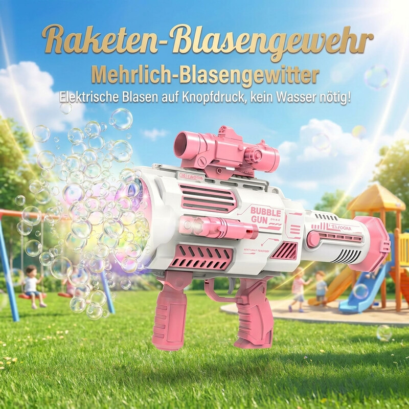 Tokky Schäumbläschen, magische rosa Raketen-Startschaumbläschenpistole, rosa, Groß