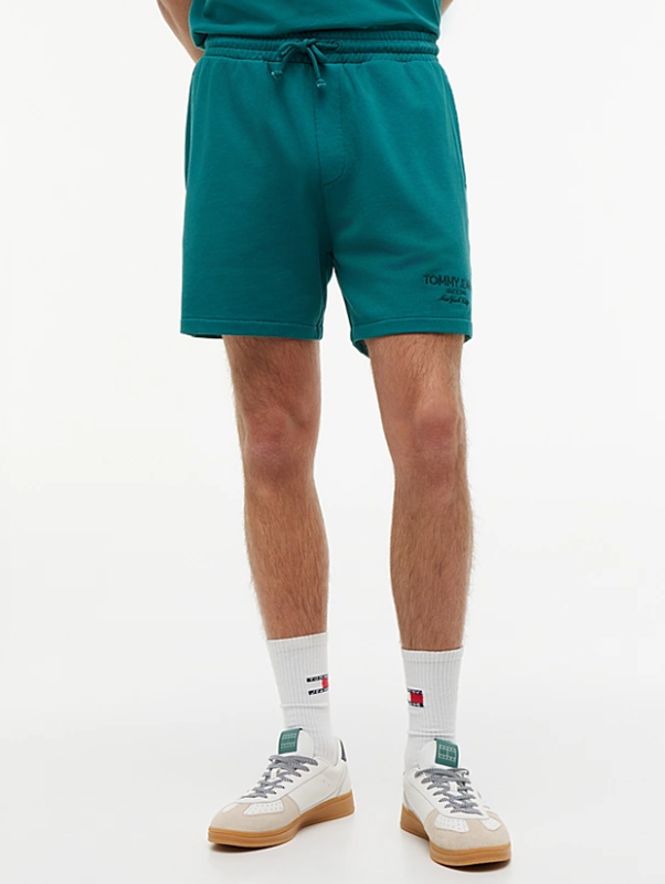 Tommy Hilfiger Jeans Classic Tonal Logo Embroidery Sweat Shorts - Polar Teal