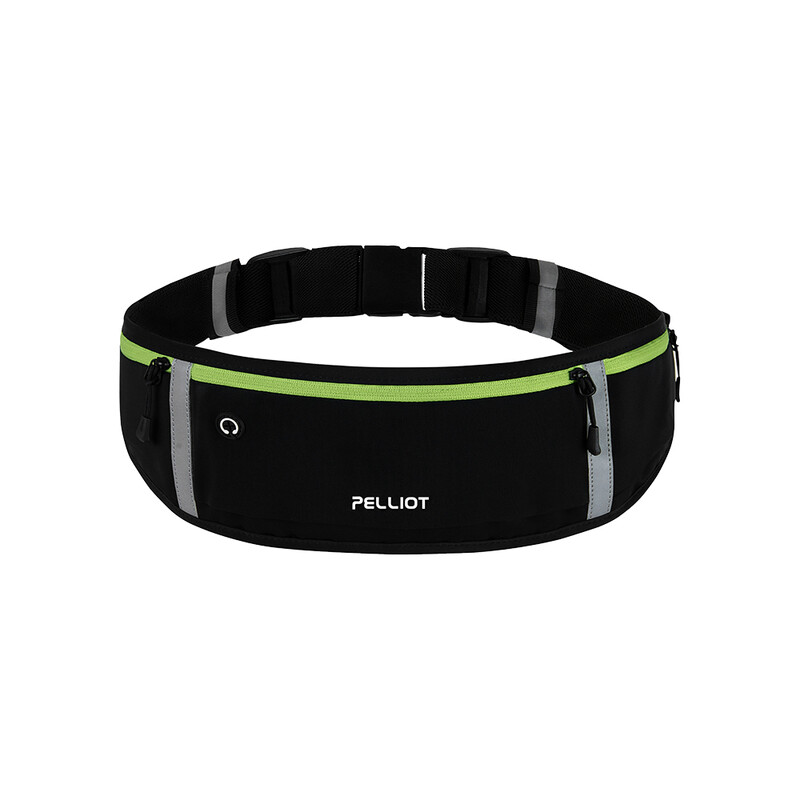 PELLIOT Gürteltasche Unisex Outdoor-Sport Freihändig Praktisch – Auffälliger Kontrast mit fluoreszierend grünen Akzenten, Obsidian-Schwarz