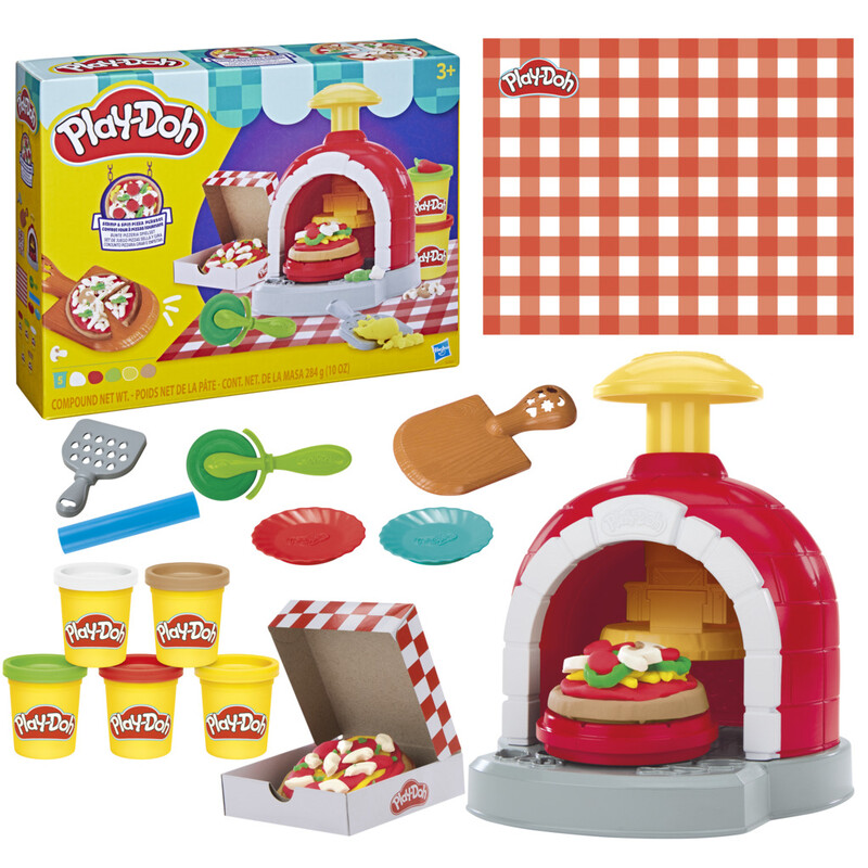 Play-Doh Stamp n Spin Pizza Playset | Creative Arts and Crafts Toy for Kids with Modeling Clay Dough Shapes