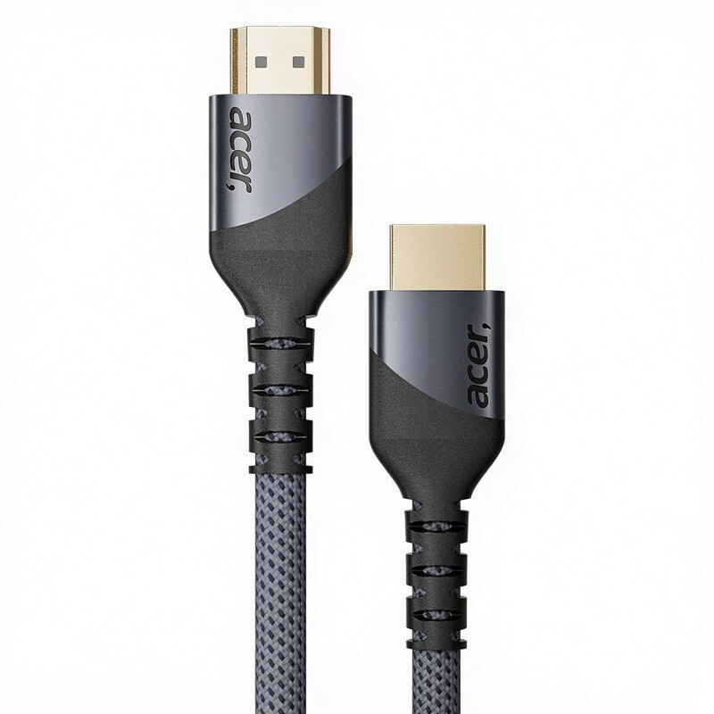 Acer OCB6D0 HDMI 2.1-Kabel 8K@60 Hz, 2 m/6,6 ft geflochtenes HDMI-Kabel, 12-Bit-Farbtiefe, dynamisches HDR, robustes Gehäuse aus Aluminiumlegierung, hohe Übertragungsgeschwindigkeit für Fernseher, Monitore, Laptops, PS5, Xbox, Windows/Linux/macOS/Chrome O