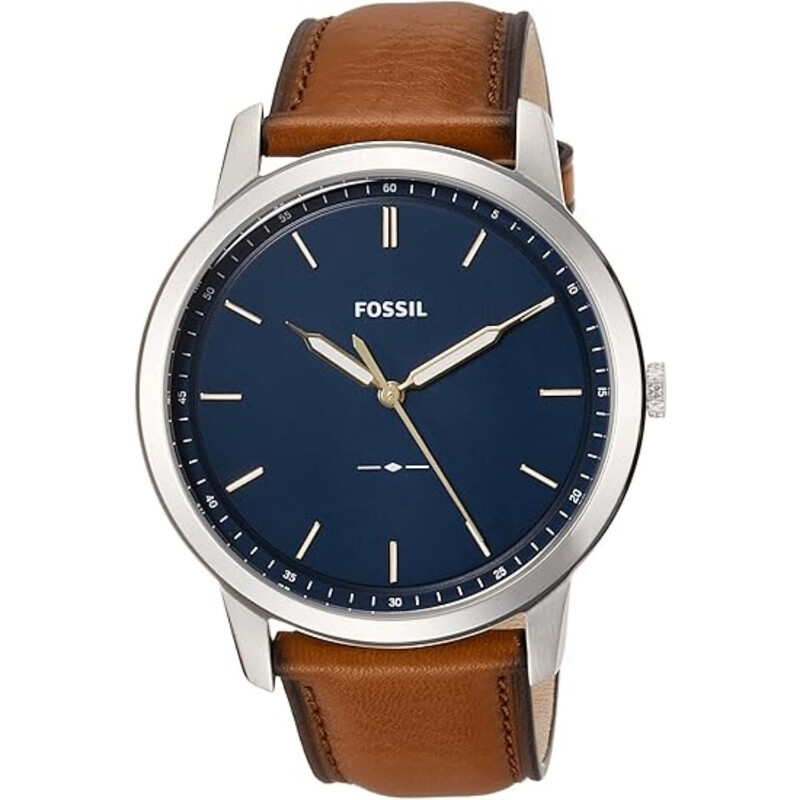 FS5304 Silver Plated Stainless Steel Men's The Minimalist 3H Quartz Movement Leather