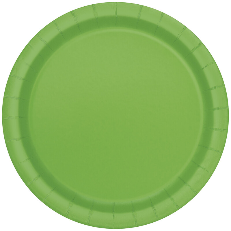 9 Inch Lime Green Round Dinner Plates, Pack of 8