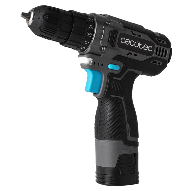 Cecotec PowerForce 1620 Easy Hand 16 V Cordless Drill Driver Kit - 38Nm Power Drill with 2 x 2.0Ah Batteries, 1500 RPM, 25+1 Torque Settings, Carrying Case & Accessories for Home & DIY